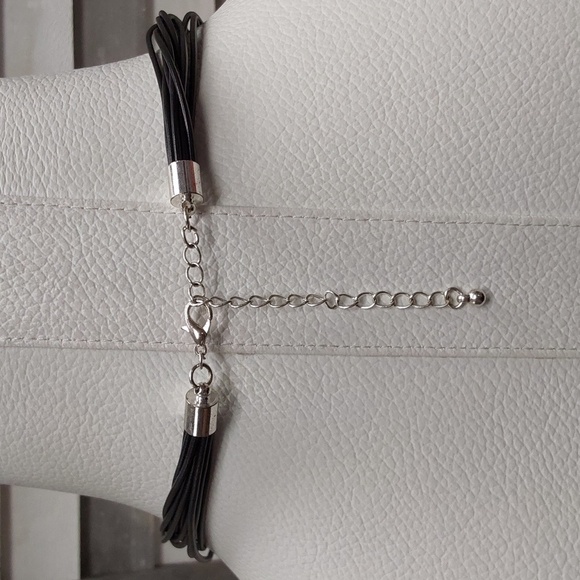 Colorful Cross Pendant Necklace on Multi-Strand Black Cord - Picture 4 of 10